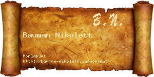 Bauman Nikolett névjegykártya